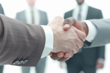 business people shaking hands in office