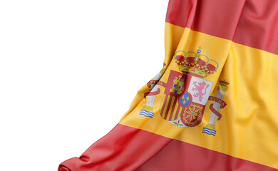 Wall Mural - Flag of Spain with empty space on the left. Isolated. 3D Rendering