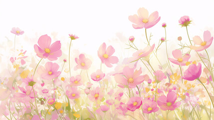 Wall Mural - spring flowers in the grass