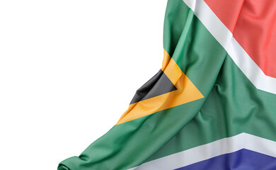 Wall Mural - Flag of South Africa with empty space on the left. Isolated. 3D Rendering