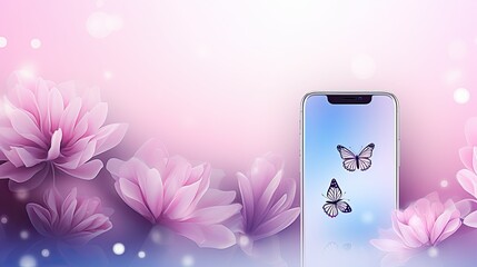 Wall Mural - phone with flower