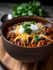 Traditional Mexican Chili Con Carne, featuring hearty minced meat and tender red beans simmered in a rich, flavorful sauce.