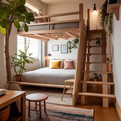 Wall Mural - wooden bed 