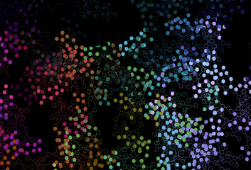 Wall Mural - dark multicolor vector pattern with artificial intelligence network.