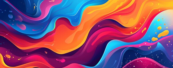 Wall Mural - Vibrant design with colorful liquid shapes flowing in an abstract background