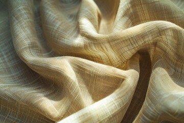 Wall Mural - Soft waves flowing down a beige fabric texture background