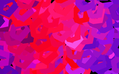 Wall Mural - dark purple, pink vector background with set of hexagons.