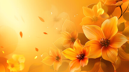 Wall Mural - A cluster of peachcolored flowers on a matching backdrop