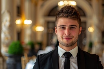 Sticker - Handsome young businessman in formal attire