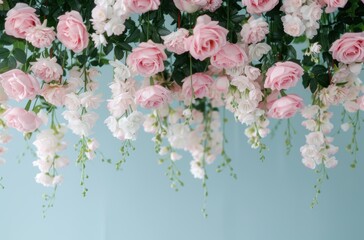 Wall Mural - Elegant pink rose floral arrangement