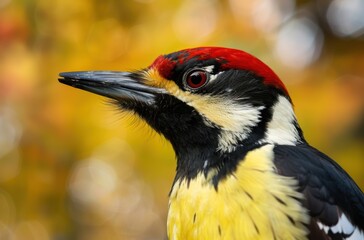 Poster - Colorful woodpecker close-up