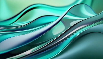 Wall Mural - Wavy Glass Shapes Background 