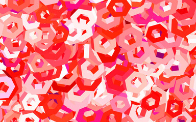 Wall Mural - light red vector texture with colorful hexagons.