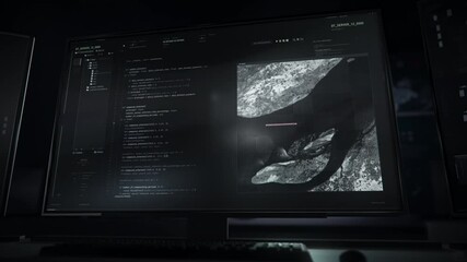 Launching Programming Script To Access Digital Map Internet Information. Writing Code Scripts In Program. Programming Internet Satellite Information. Computer Scripts. Internet Network Information
