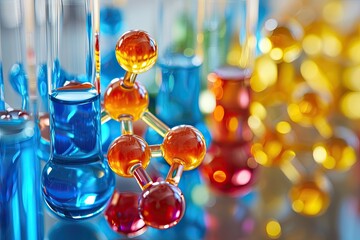 Aufkleber - a close up of a bunch of balls and a molecule, Study the principles of coordination chemistry
