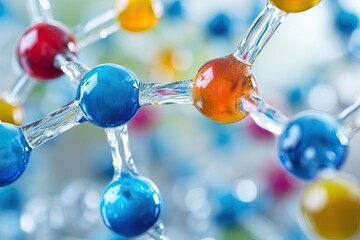 Aufkleber - a close up of a bunch of balls and a molecule, Study the principles of coordination chemistry