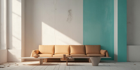 Wall Mural - modern living room with sofa Isolated background textures. for text.