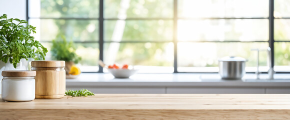 Kitchen background top counter interior wood blur home wooden empty room light white. Top kitchen product background desk modern window food display design texture tabletop restaurant board wall space