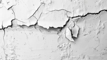 Wall Mural - crack concrete white wall or Cement wall background