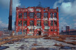 © Luluraschi - a deteriorated abandoned red building in Detroit