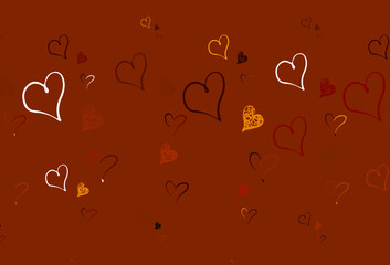 Wall Mural - Light Red, Yellow vector pattern with colorful hearts.