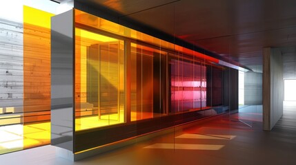 conceptual design of an aluminum siding that changes color with the temperature, demonstrating innovative uses of the material in architecture