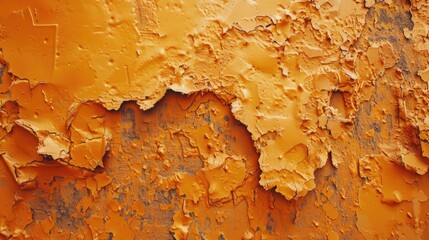 Wall Mural - Abstract panorama image of Orange clay wall grunge texture background for interior decoration.