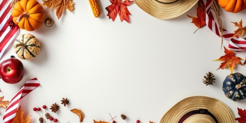 Wall Mural - Autumn Hat with Apples Decorations