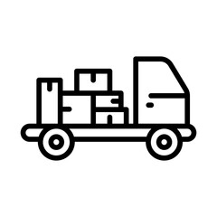 Wall Mural - cargo truck icon line vector design illustration template