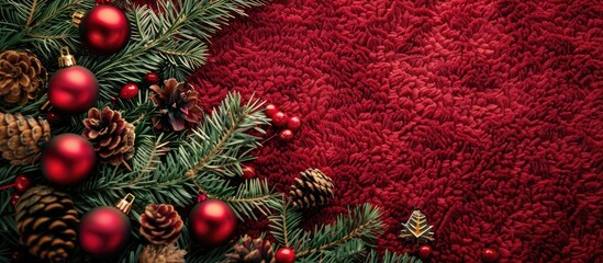 Wall Mural - Plush texture with a Christmas theme, perfect for any copy space image.