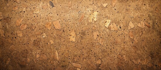 Wall Mural - Detailed close-up of a brown cork board texture background featuring an empty bulletin board with natural texture detail and space for text. Enhance the appearance in the copy space image.