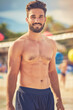 © top images - A man with a beard and a shirtless body is smiling at the camera, athletic fit people
