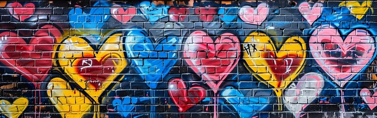 Colorful Love Graffiti on Time-Worn Urban Wall