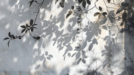 Wall Mural - Tree Leaves Shadow on Wall Texture