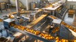 © pinporn manosri - A food processing plant with conveyor belts and packaging equipment, highlighting food production
