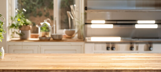 Kitchen background top counter interior wood blur home wooden empty room light white. Top kitchen product background desk modern window food display design texture tabletop restaurant board wall space