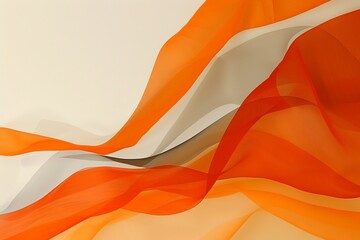 Wall Mural - Abstract Orange and Grey Fabric Waves