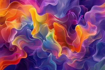 Wall Mural - colorful abstract organic shapes forming mesmerizing wallpaper design digital art