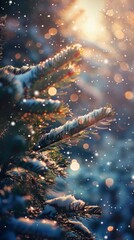 Christmas, Tree, Nature image wallpaper - generative ai