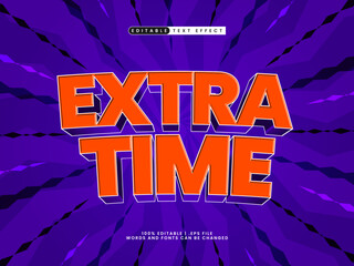 Wall Mural - extra time editable text effect in kids and cartoon text style