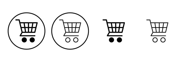 Wall Mural - Shopping icon set. Shopping cart icon. Trolley icon vector