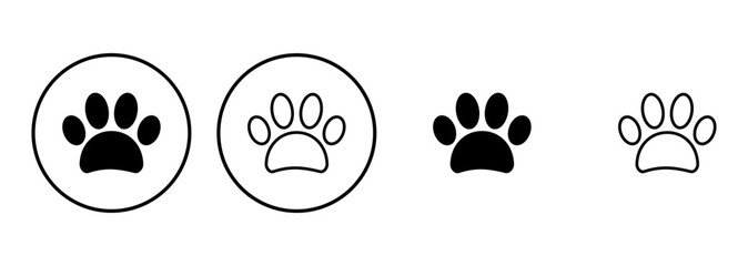 Wall Mural - Paw icon set. paw print icon vector. dog or cat paw