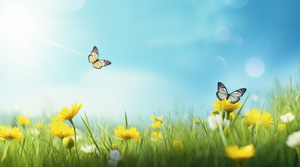 Beautiful spring meadow background