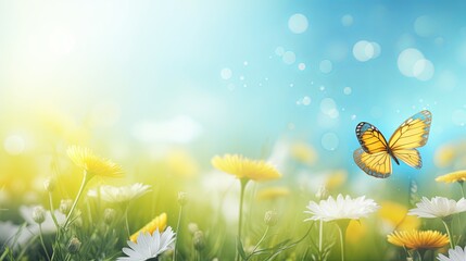 Beautiful spring meadow background