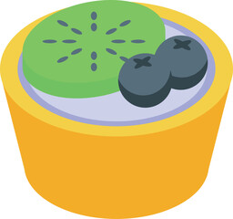 Sticker - Creamy yogurt topped with fresh kiwi and blueberries creating a healthy and refreshing treat