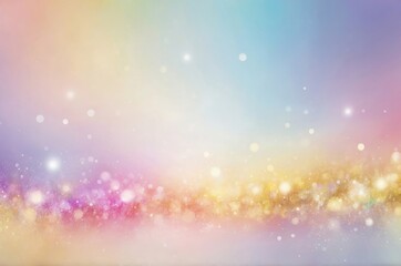 Wall Mural - blurred abstract background with gradient of pastel colors highlighted by shimmering golden glitter