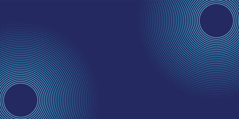 Abstract blue glowing geometric lines on dark blue background. Modern shiny blue circle lines pattern. Futuristic technology concept