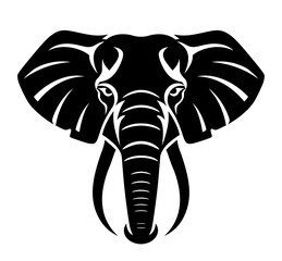 elephant head silhouette on white background