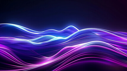 Wall Mural - Abstract wave pattern in bright blue and purple, AI Generative.