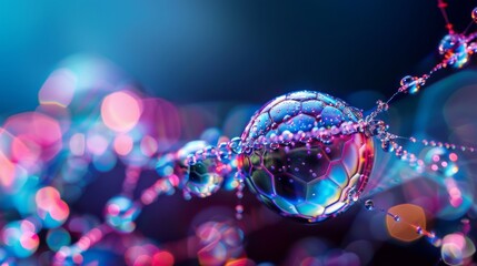 Wall Mural - Abstract Bubble Macro with Colorful Bokeh